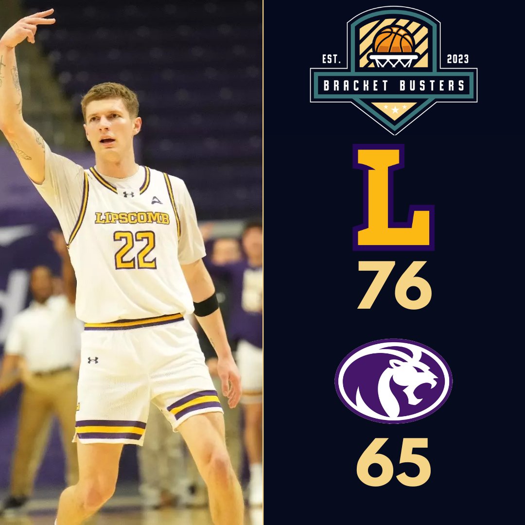 Bracket Busters (@bbustershoops) on Twitter photo For the second time in school history, the Lipscomb Bisons (<a href="/LipscombBisons/">Lipscomb Bisons</a>) are headed to the NCAA Tournament!
Joe Anderson came up HUGE in the final stretch, finishing with 23 points, 5 rebounds, 4 assists, 2 steals, and 3 blocks.
The Bisons are your Atlantic Sun Tournament For the second time in school history, the Lipscomb Bisons (<a href="/LipscombBisons/">Lipscomb Bisons</a>) are headed to the NCAA Tournament!
Joe Anderson came up HUGE in the final stretch, finishing with 23 points, 5 rebounds, 4 assists, 2 steals, and 3 blocks.
The Bisons are your Atlantic Sun Tournament