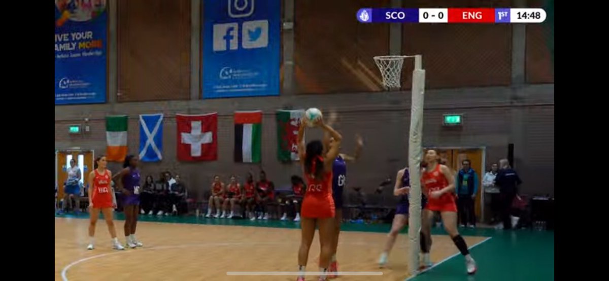 Eagles_Netball's tweet image. Loving watching the U17 @EuropeNetball final. Super proud of Jazzy and Timi, both are playing super netball in this first half 💜👏🏻🦅