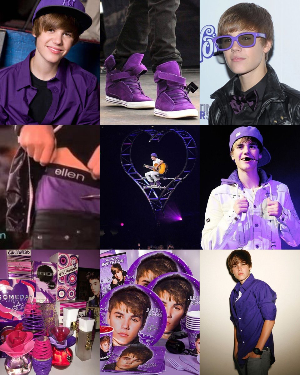 com todo respeito mas desde os primórdios do pop absolutamente todo mundo sabe que a cor roxa é foi criada pelo justin bieber, amor