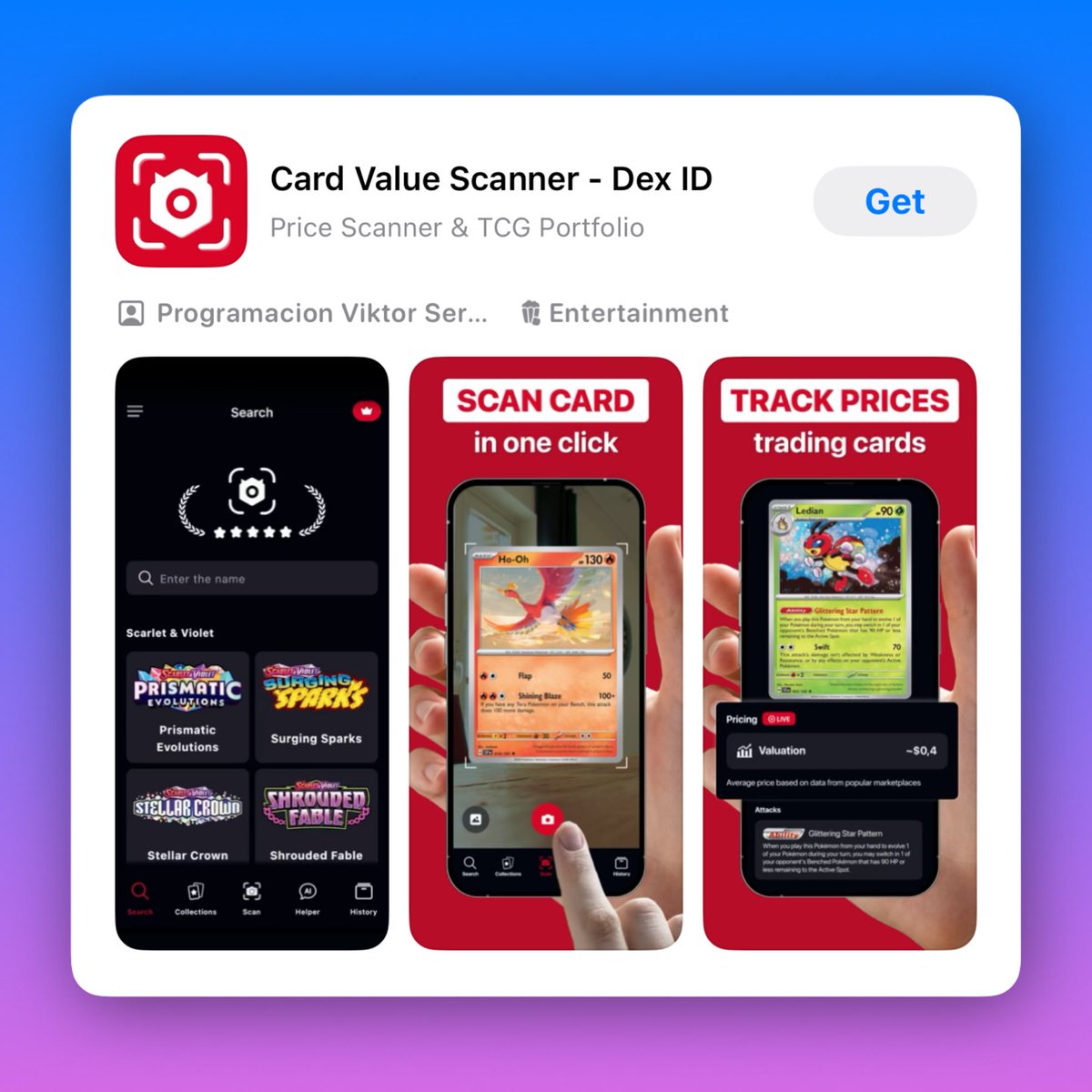 So, I've built a new app! https://t.co/3JQzS0vb45  an app for Pokemon  card collectors. Key features:  AI-powered card scanning  Live prices  for every card  Create and manage collections