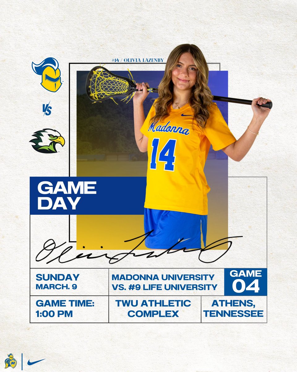 GAMEDAY!⚔️

🆚: #9 Life University
📍: Athens, Tennessee
🏟️: TWU Athletic Complex
🕐: 1:00 PM
📺: bit.ly/41SrgGI
📊: bit.ly/4izt5xR

#crusadernation