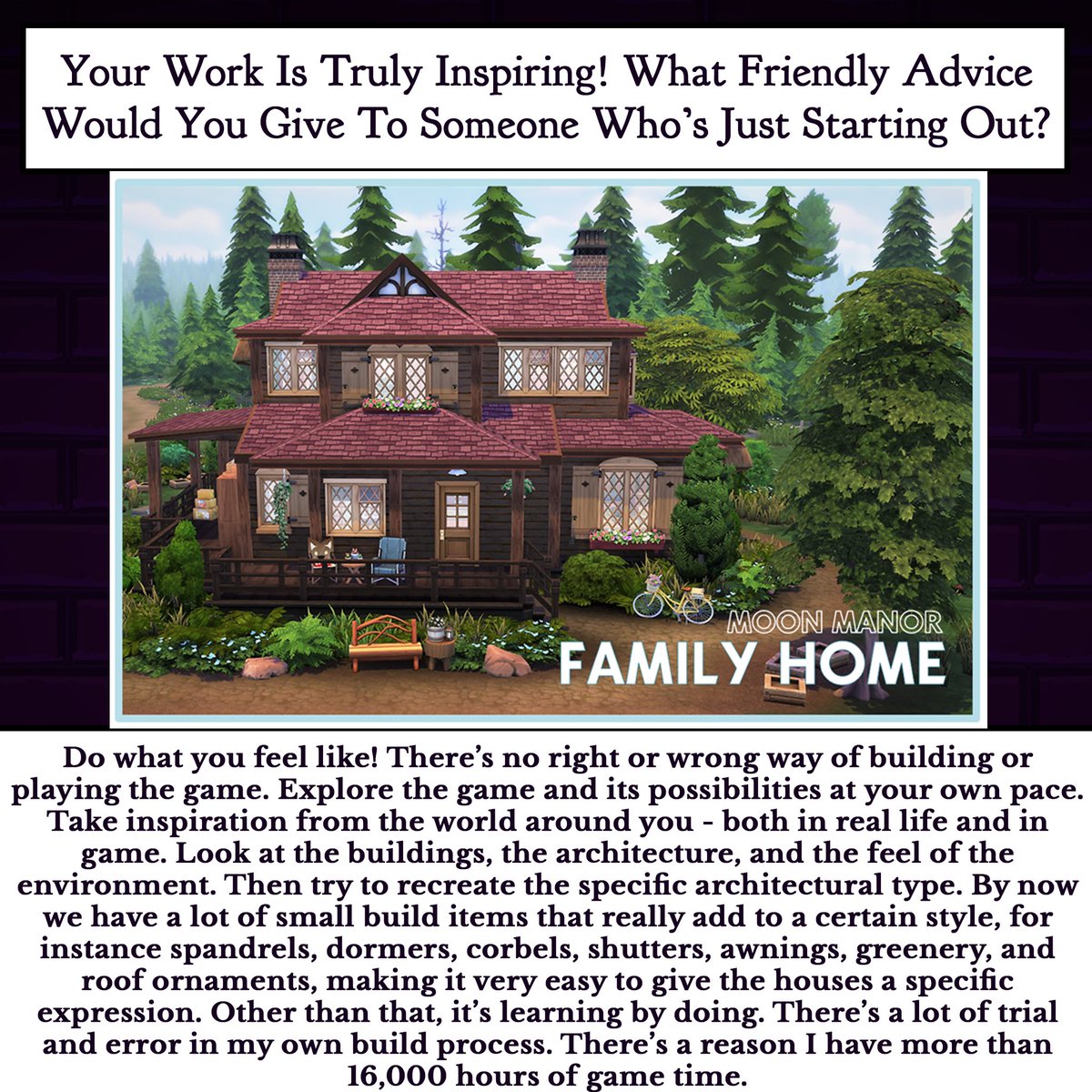 Today’s Builders Spotlight sneak peek with the amazing @laireen  we talked out there remarkable work in the Builder community &amp; learning about their experiences collaborating with EA to create builds for the new Sims 4 expansion pack Business &amp; hobbies.

instagram.com/p/DG-bXJgu8lx/…