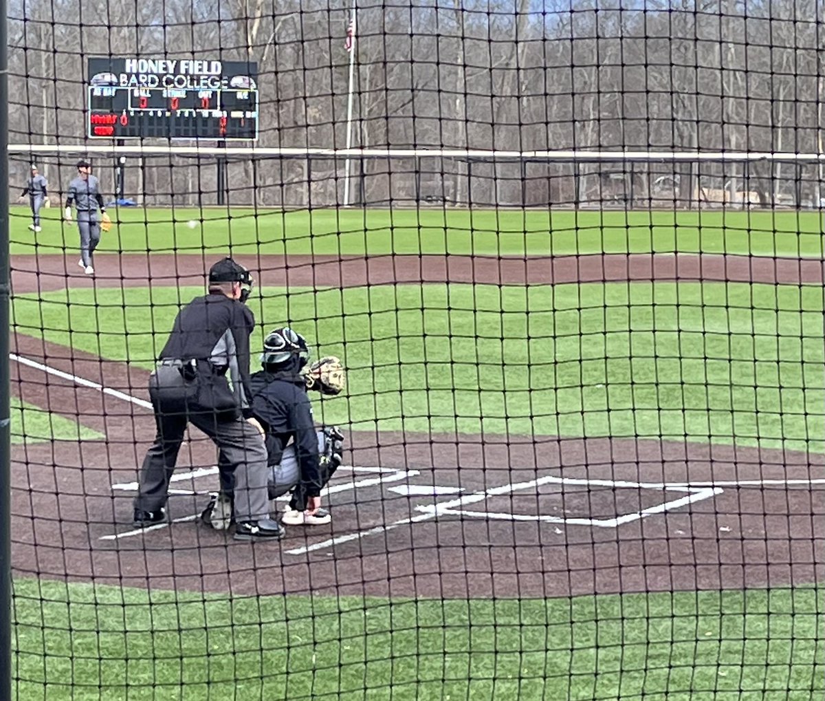 Layered up at Honey Field on the campus of Bard College for some MAAC conference action between Siena and Manhattan University