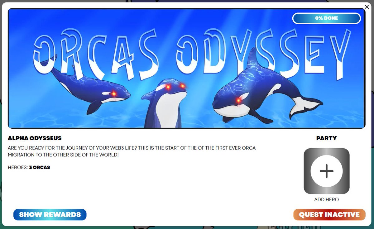 OrcasOdyssey's tweet image. Wondering what to do the next week? Well we got something for you!
JOIN THE POD AND GO ON A JOURNEY!
NFT rewards for Orca holders๐
Orcas Odyssey launch party next Wednesday 3PM EST
The first mission starts then!
See you there and enjoy the rest of the weekend๐