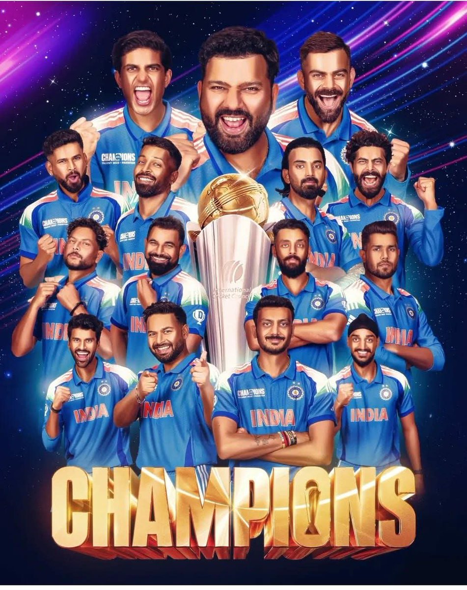 Pritpal Kaur Badla INC (@badlakaur) on Twitter photo Congratulations Team India For Marvellous Victory in the champions trophy. Men in blue played really well. India proud of you champions. Again Congratulations to <a href="/ImRo45/">Rohit Sharma</a> and boys for great job. 👍👍 Congratulations Team India For Marvellous Victory in the champions trophy. Men in blue played really well. India proud of you champions. Again Congratulations to <a href="/ImRo45/">Rohit Sharma</a> and boys for great job. 👍👍