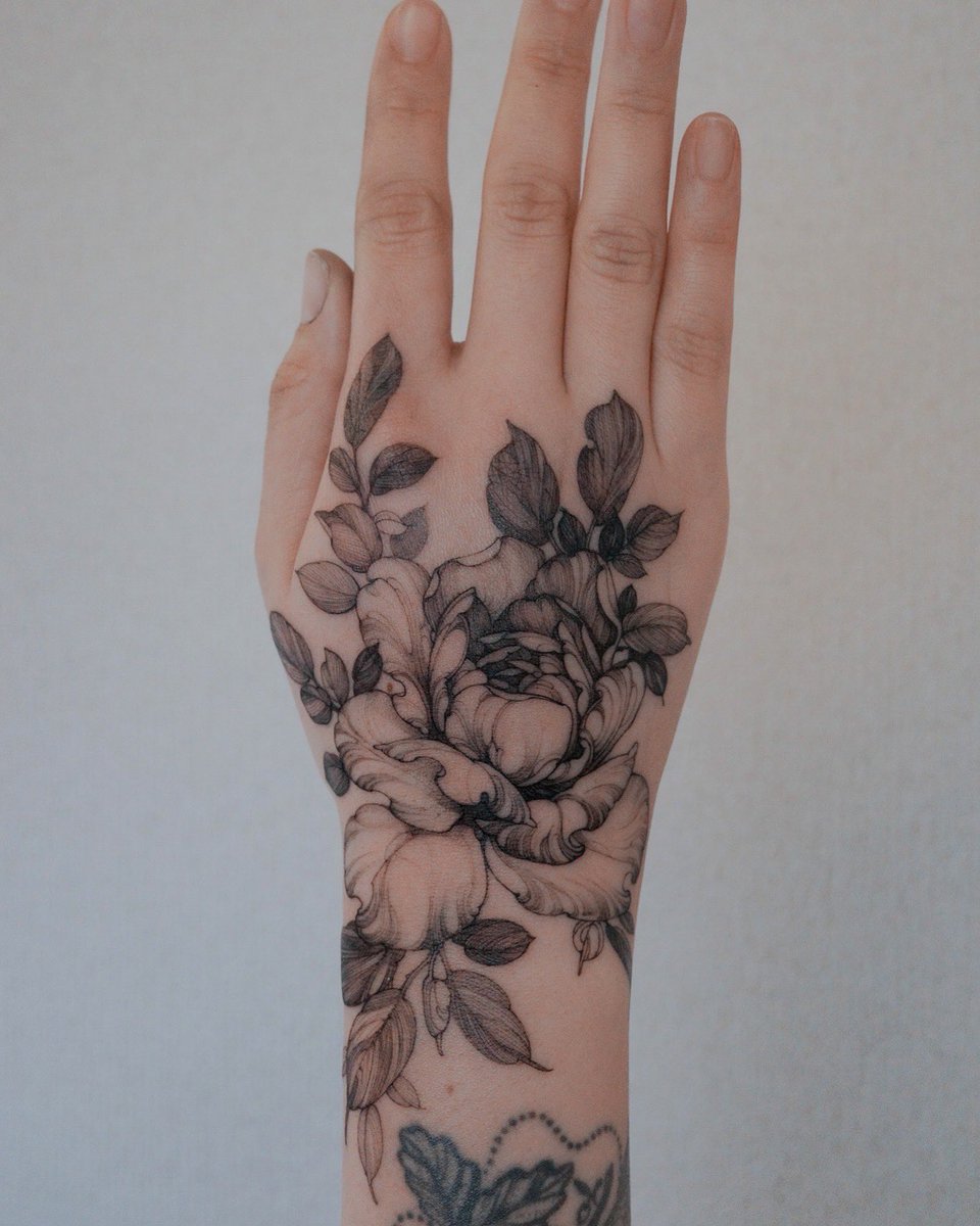 Personally, I love working on hand tattoos! Since everyone’s hands are extremely unique, I often do freehand drawing for this area