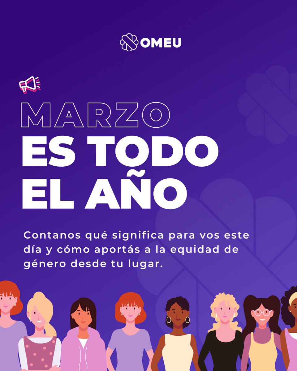 📢 En #OMEU, #MarzoEsTodoElAño. 💜

Este #8M, reafirmamos nuestro compromiso con la #autonomíaeconómica, el #liderazgo y la #EquidadDeGénero.

✨Trabajamos cada día para que más mujeres sean protagonistas de la vida que quieren construir.
#ComunidadOMEU #MujeresOMEU