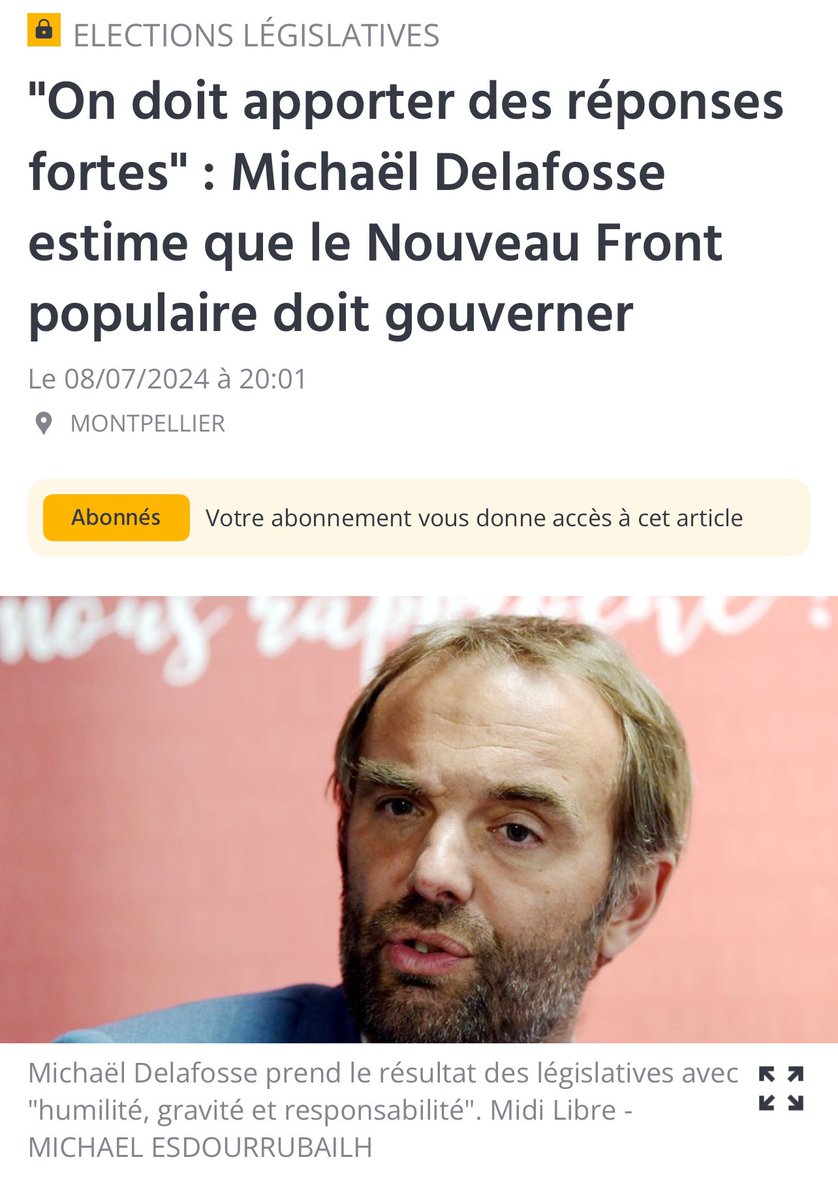 Et les petits accords aux législatives 2024 <a href="/MDelafosse/">Michaël Delafosse - Maire de Montpellier</a> ?

Il y a moins d’1 an vous et le PS faisiez l’alliance du NFP, main dans la main avec Nathalie Oziol députée LFI pour les législatives à Montpellier, en lui déroulant le tapis rouge.

Mauvaise stratégie, pompier pyromane.