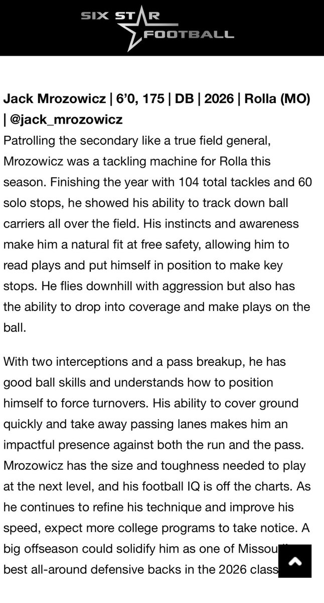 Jack Mrozowicz (@jack_mrozowicz) on Twitter photo Thank you <a href="/sixstarfootball/">Six Star Football | PLUS+</a> for the write up! <a href="/JPRockMO/">JP Rock</a> <a href="/_CoachNutt/">Coach Lynn Nutt</a> <a href="/Coach_DChambers/">Dana Chambers Sr</a> <a href="/_CoachGoose/">Jarrett Grabbe</a> <a href="/Coach_Drury/">Coach Drury</a> <a href="/TylerFenwick2/">Tyler Fenwick</a> @TJenkins_Moso <a href="/coachrcoon/">Ricky Coon</a> <a href="/CoachMcDown/">Jace McDown</a> <a href="/hef_58/">Derick Heflin</a> Thank you <a href="/sixstarfootball/">Six Star Football | PLUS+</a> for the write up! <a href="/JPRockMO/">JP Rock</a> <a href="/_CoachNutt/">Coach Lynn Nutt</a> <a href="/Coach_DChambers/">Dana Chambers Sr</a> <a href="/_CoachGoose/">Jarrett Grabbe</a> <a href="/Coach_Drury/">Coach Drury</a> <a href="/TylerFenwick2/">Tyler Fenwick</a> @TJenkins_Moso <a href="/coachrcoon/">Ricky Coon</a> <a href="/CoachMcDown/">Jace McDown</a> <a href="/hef_58/">Derick Heflin</a>