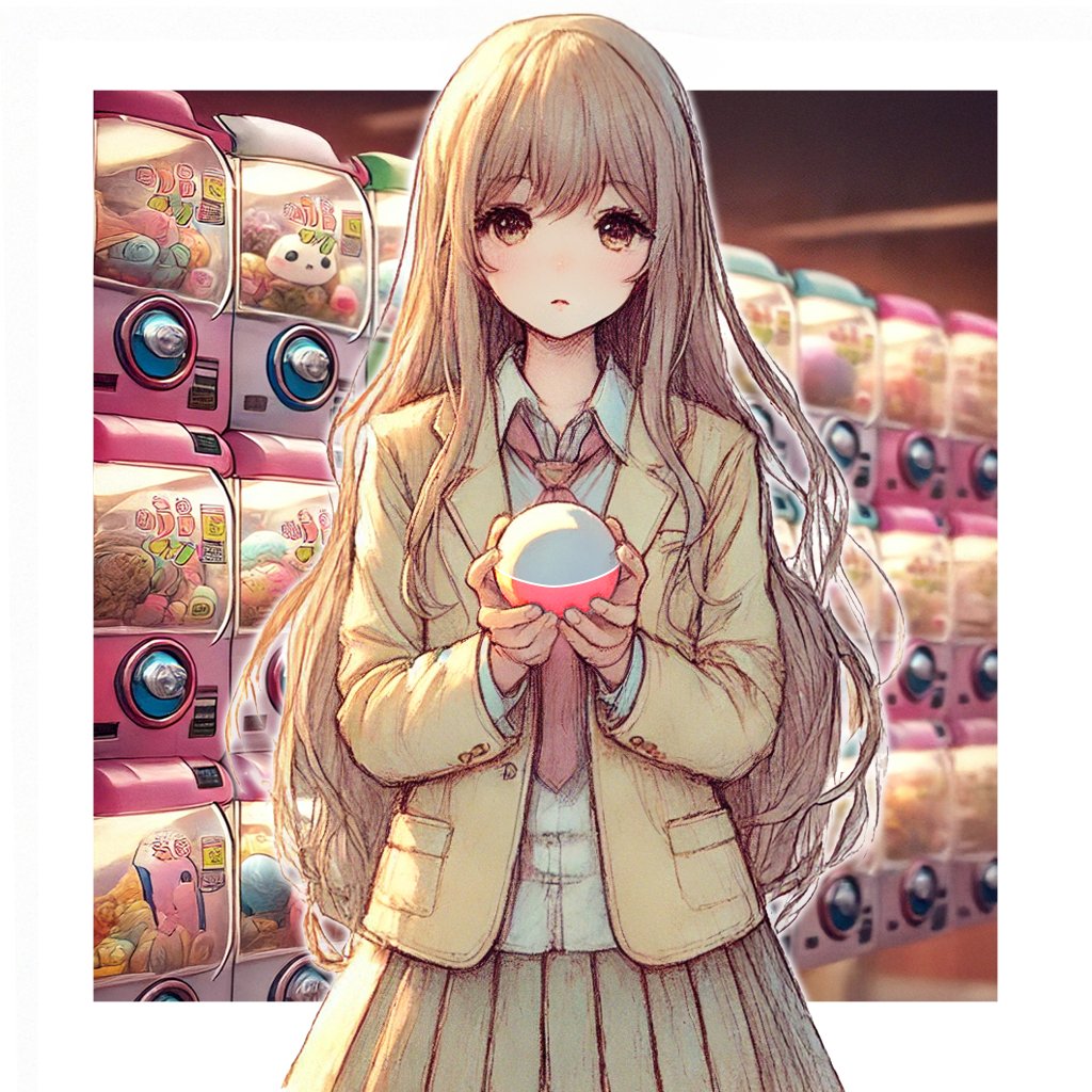 「「ガチャポン(カプセルトイ)」の絵を生成するのはけっこう難しいですね。特にガチャ」|黒猫さん🐈‍⬛のイラスト