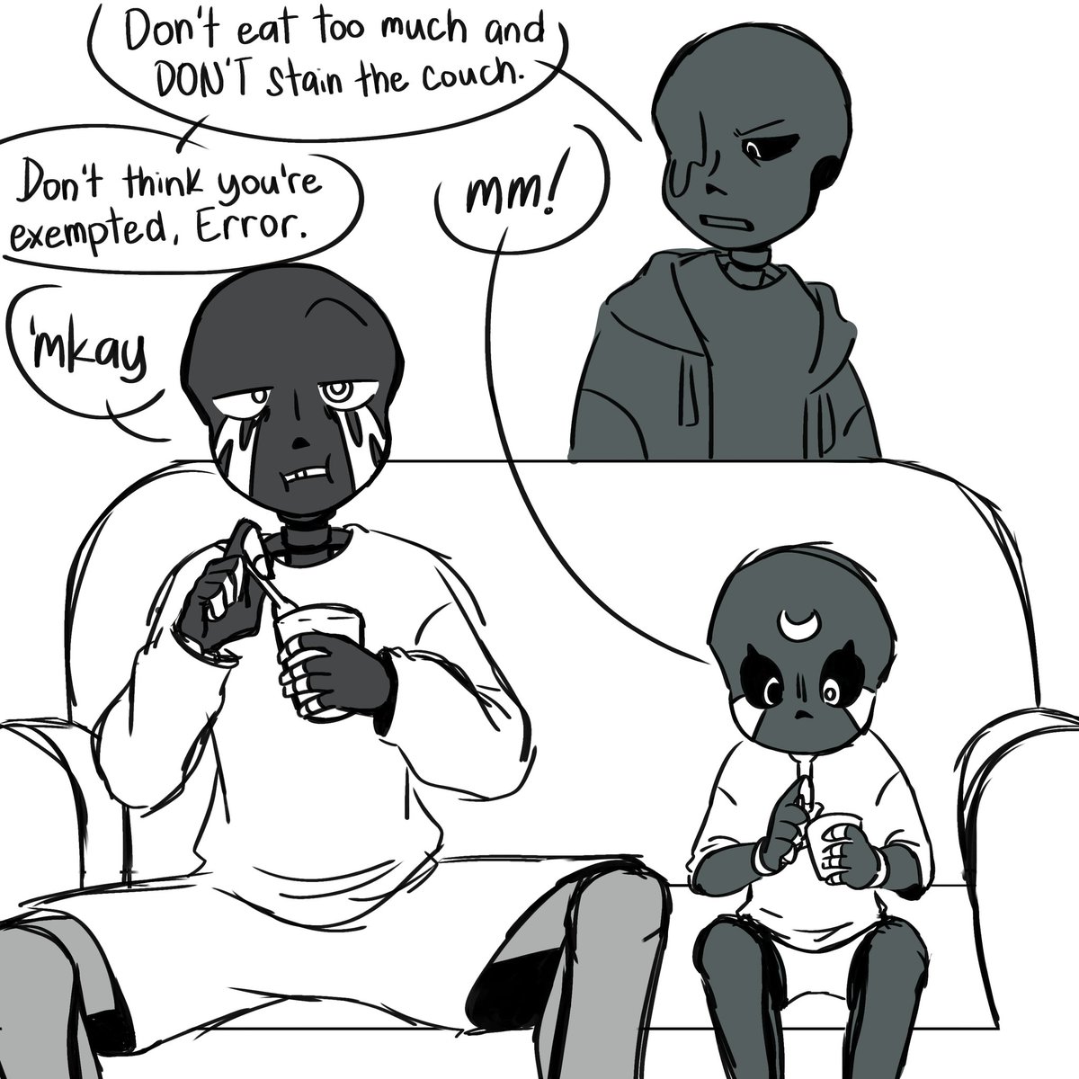 twinertale's tweet image. self indulgent domestic errormare + eris for my soul #errormare #nighterror #errorsans #nightmaresans #sanscest #utmv