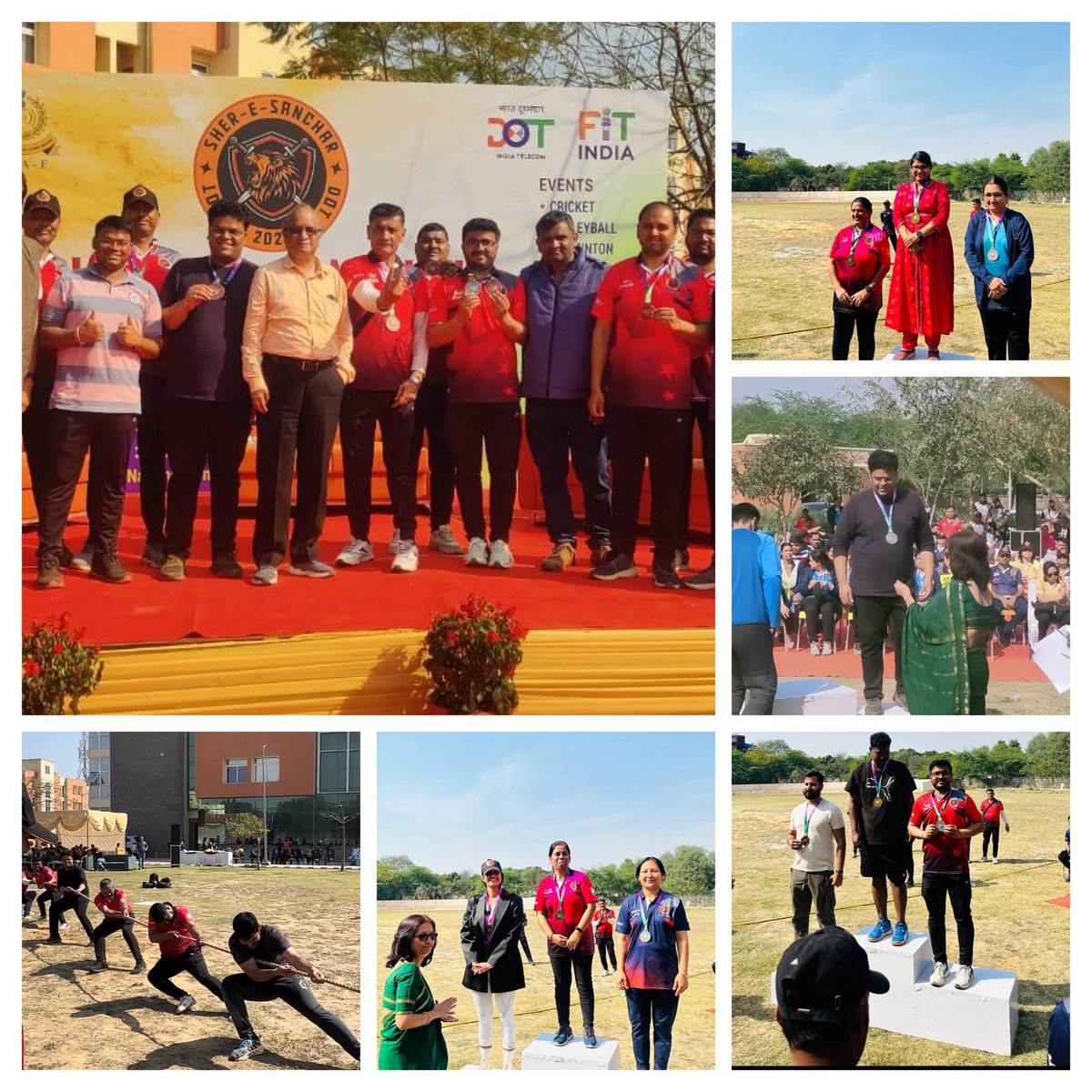 DotWmo's tweet photo. WMO excelled at Sher-e-Sanchar 2025, winning multiple medals! 🏆 The Tug of War team showcased great teamwork, securing a medal

Special thanks to Sh. N K Bhola for leading by example &amp; Sh. R K Dora for his support. We’ll be back stronger next year! @ControllerDot @NICFtraining https://t.co/gR24X7DXF6