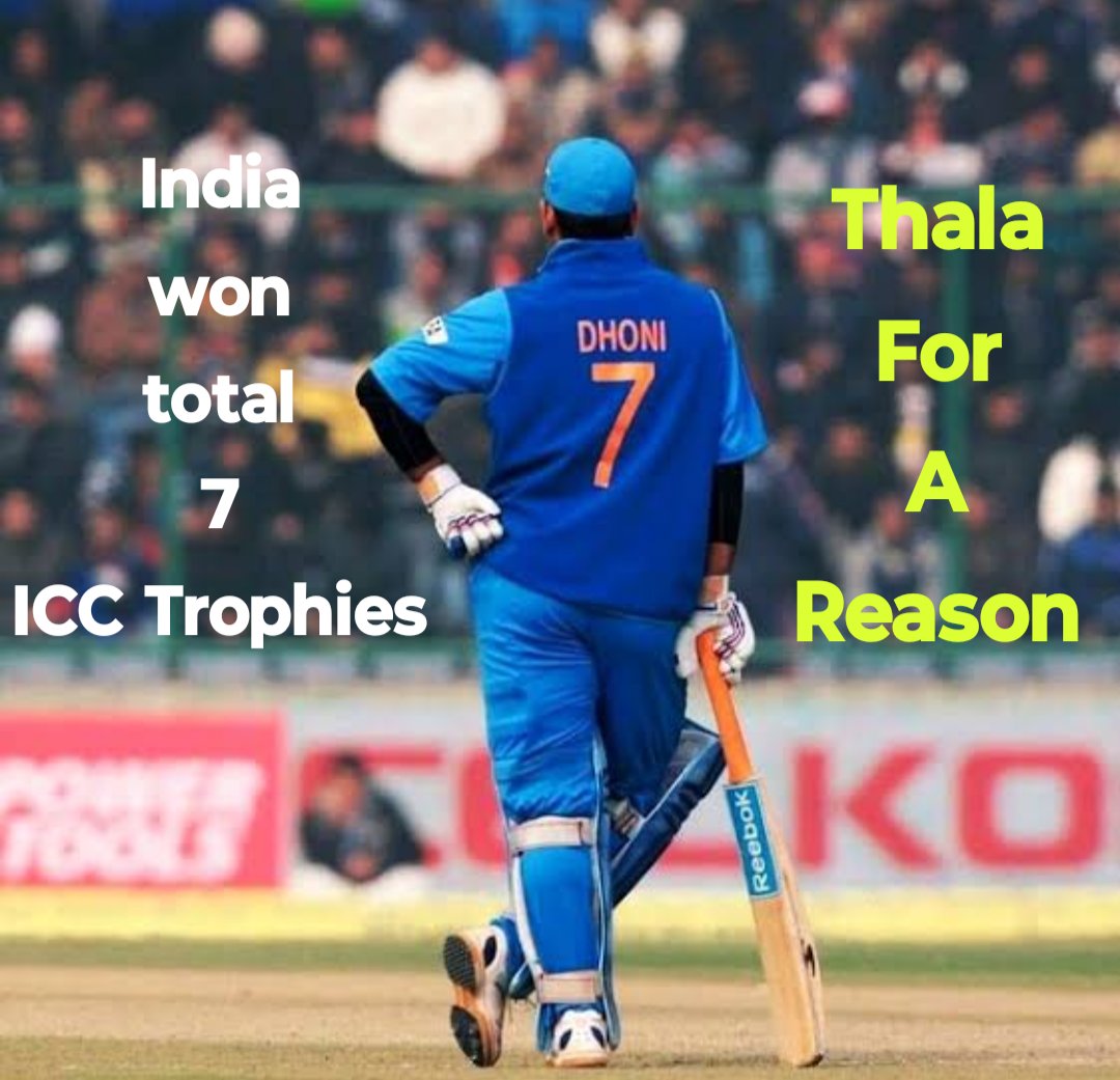 ajit4494's tweet photo. After #ChampionsTrophy2025 ,
India won total 7 #ICC trophies 🏆🏆🏆🏆🏆🏆🏆 
#ThalaForAReason 🤩
#msdfans ✌🏻 https://t.co/8zNv7MH99H