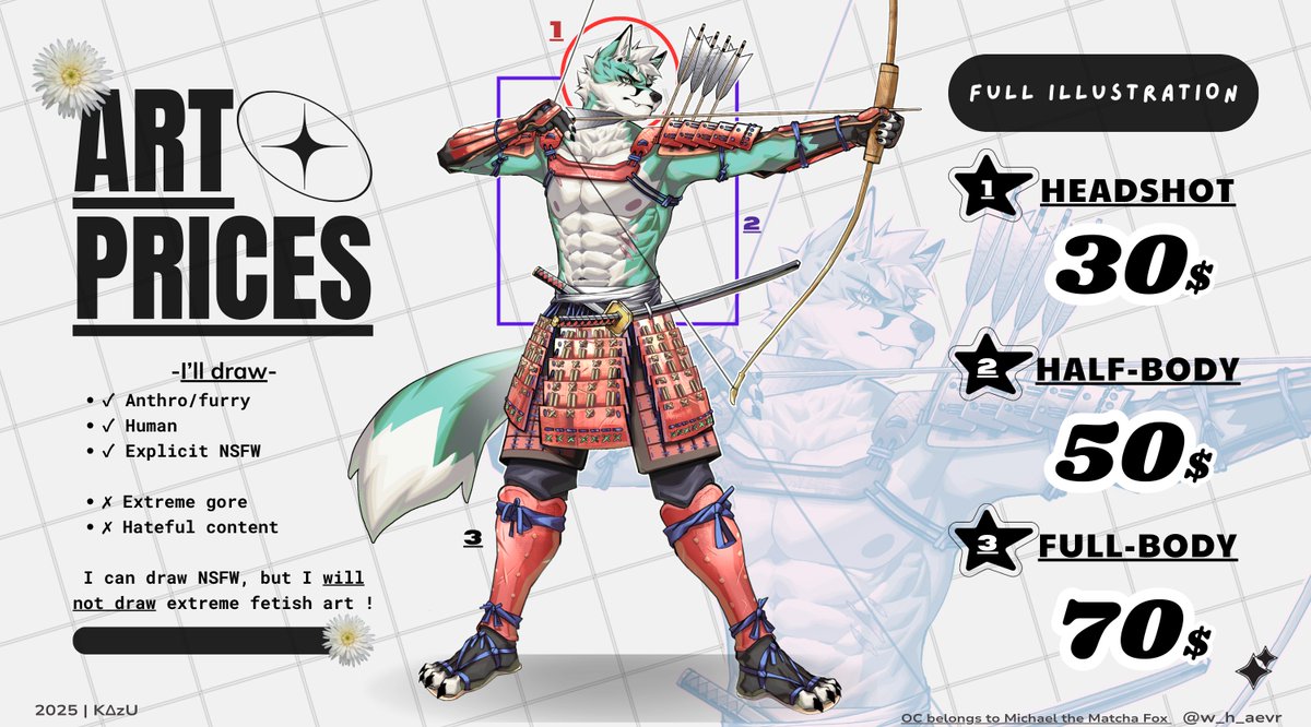 w_h_aevr's tweet image. Art price 2025 ver remake 🔥✨
Terms of service under cmt 🙏
.
#furry #furryarts #furryartwork #art