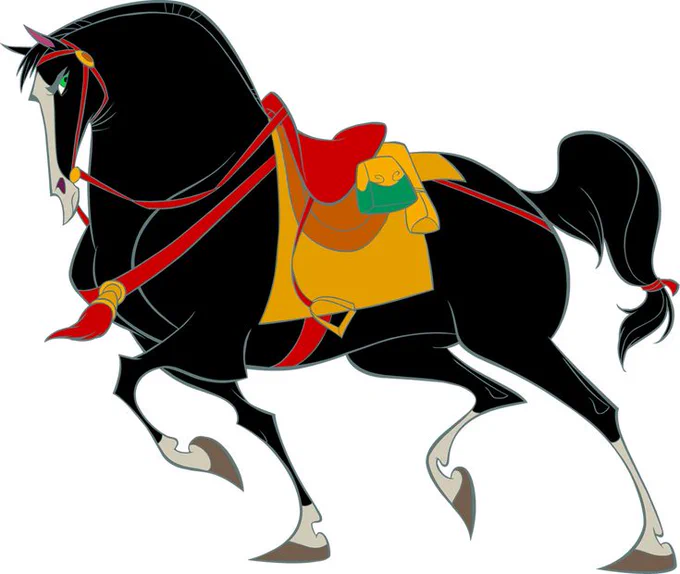 The most fabulous Disney horse design is Khan from Mulan 