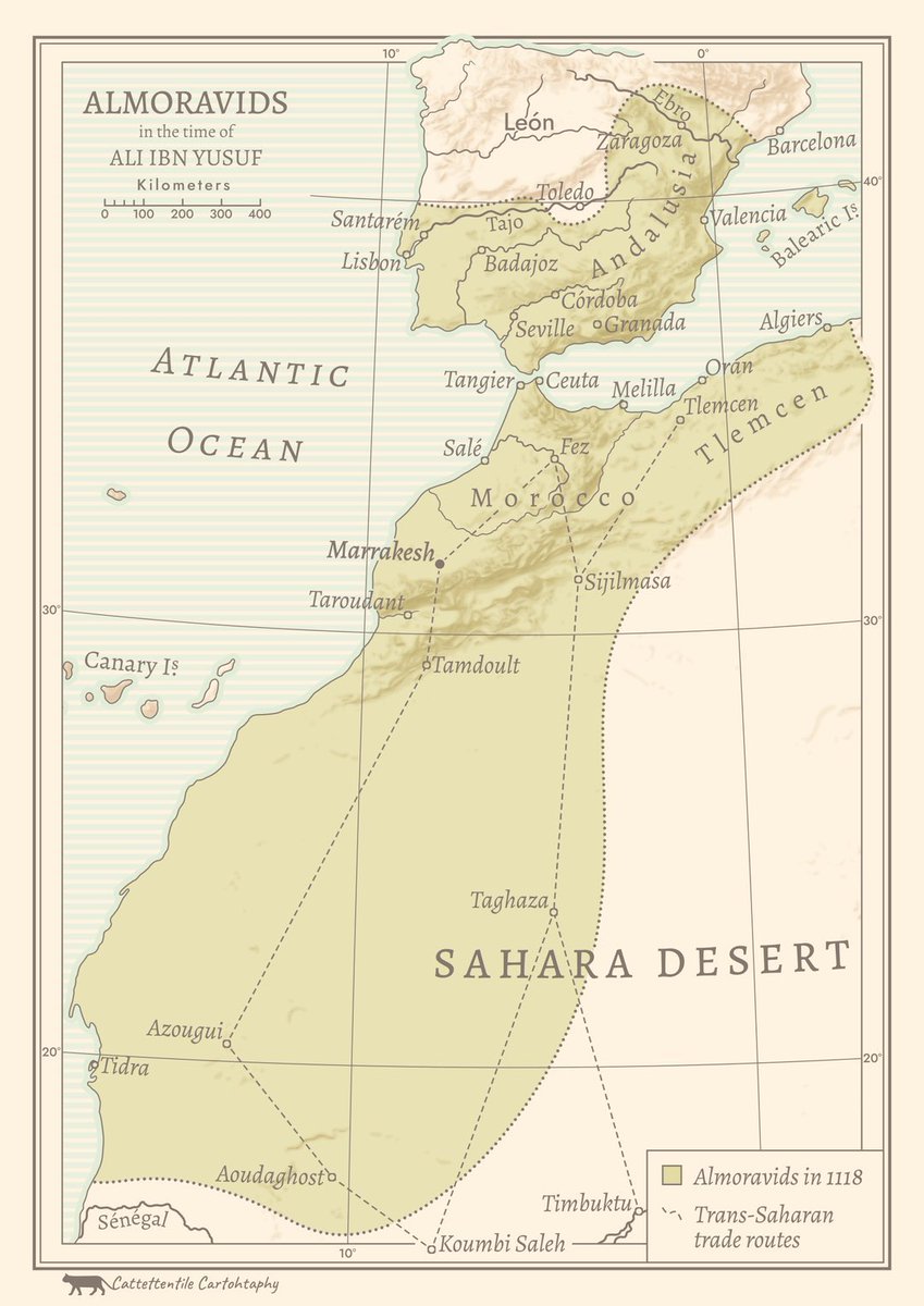 MekoSimo's tweet image. Les frontières de la souveraineté marocaine sous les Almoravides 🇲🇦 durant le règne d’Ali ibn Youssef (1106-1143).