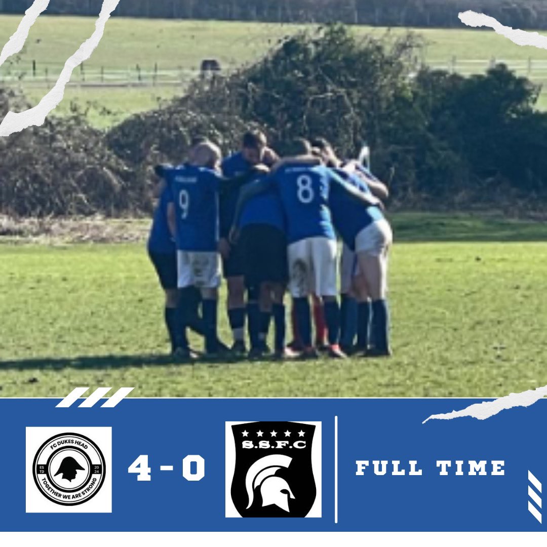 Club Statement: 
“Clean sheet again ole ole”

An emphatic win against Sporting Staines gets us one hand on the Division 2 title 

MOTM: Curtis Boweren

Goalscorers today:
<a href="/BbakesAFC/">Baker</a> 
<a href="/Cooper1Brandon/">BrandonCooper1</a> 
Ellz
Wayno

Up the Dukes Head 🫡