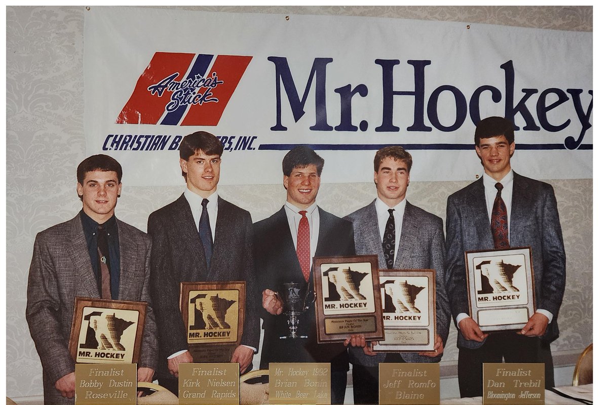 VMH is happy to be another sponsor of Mr. Hockey, &amp; Frank Brimsek award ceremony.  Was able to assist MAFSA in scanning the oversized printed images last summer - all shown here from (1985-2024): history.vintagemnhockey.com/page/show/8138…