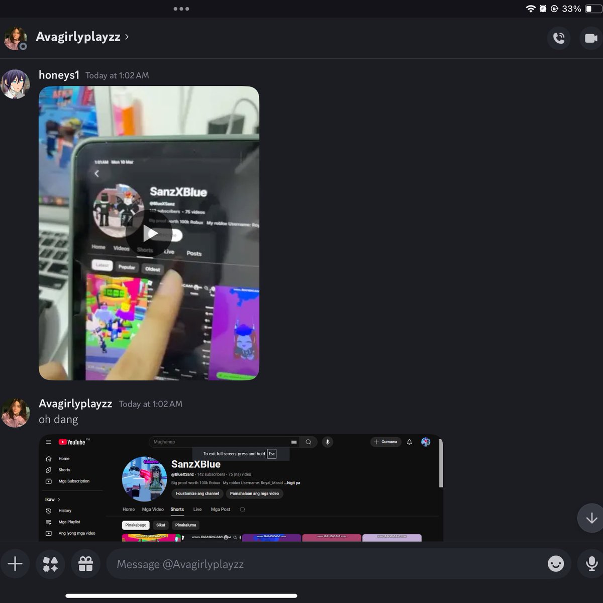 HanisWood's tweet photo. This is ss on dc of our convo, she even send me proof that the yt account is hers https://t.co/7I3ZIAXg8w