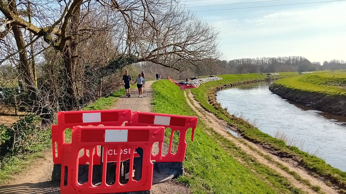 A walk along the Mersey (sort of). The riverbank has been clobbered in various places by the floods at new year. So you're not supposed to walk along it in case it collapses further but, of course, some people still do!