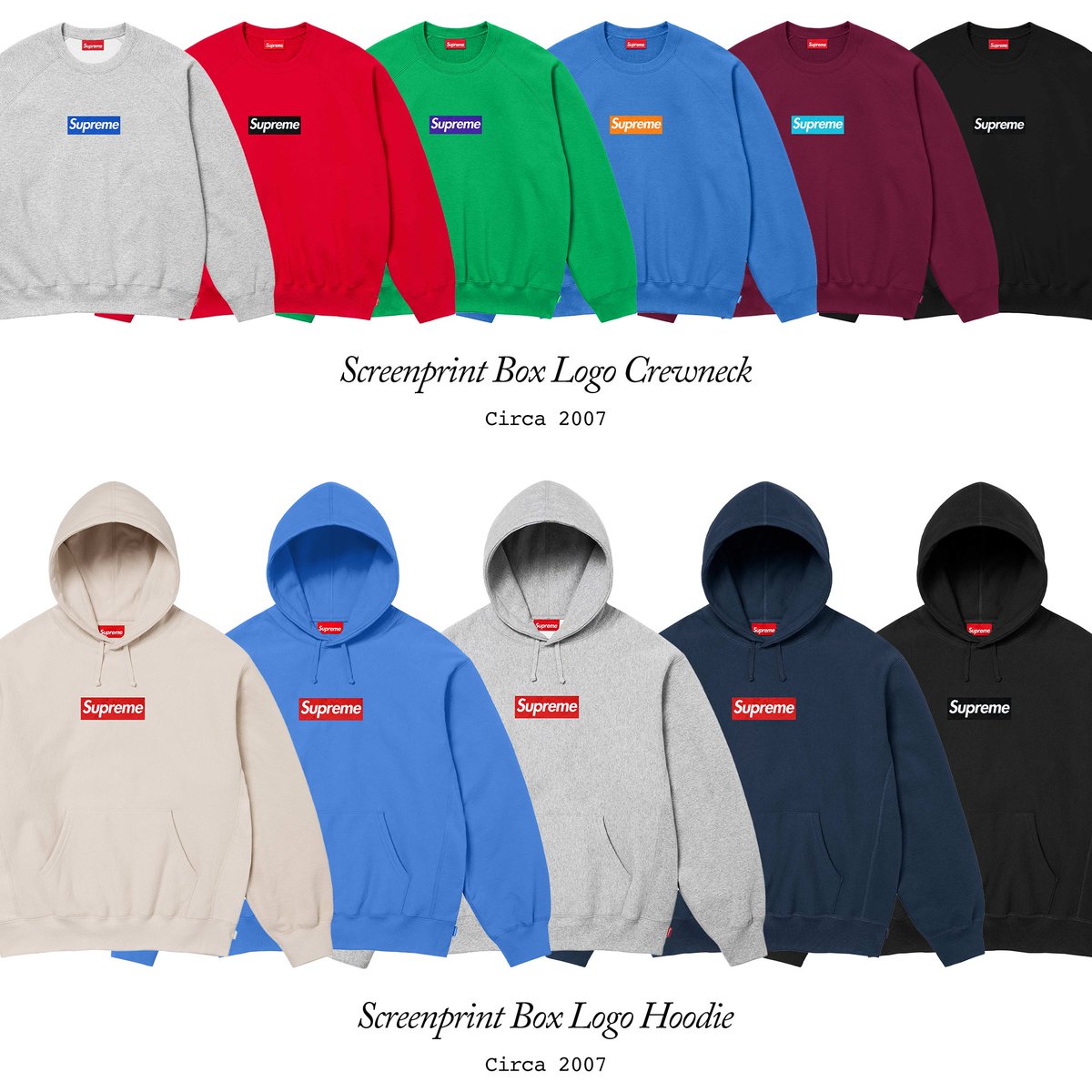 Supreme BOX LOGO Crewneck ビンテージ Supreme Box Logo Crewneck Heather Grey Size XLarge FW22