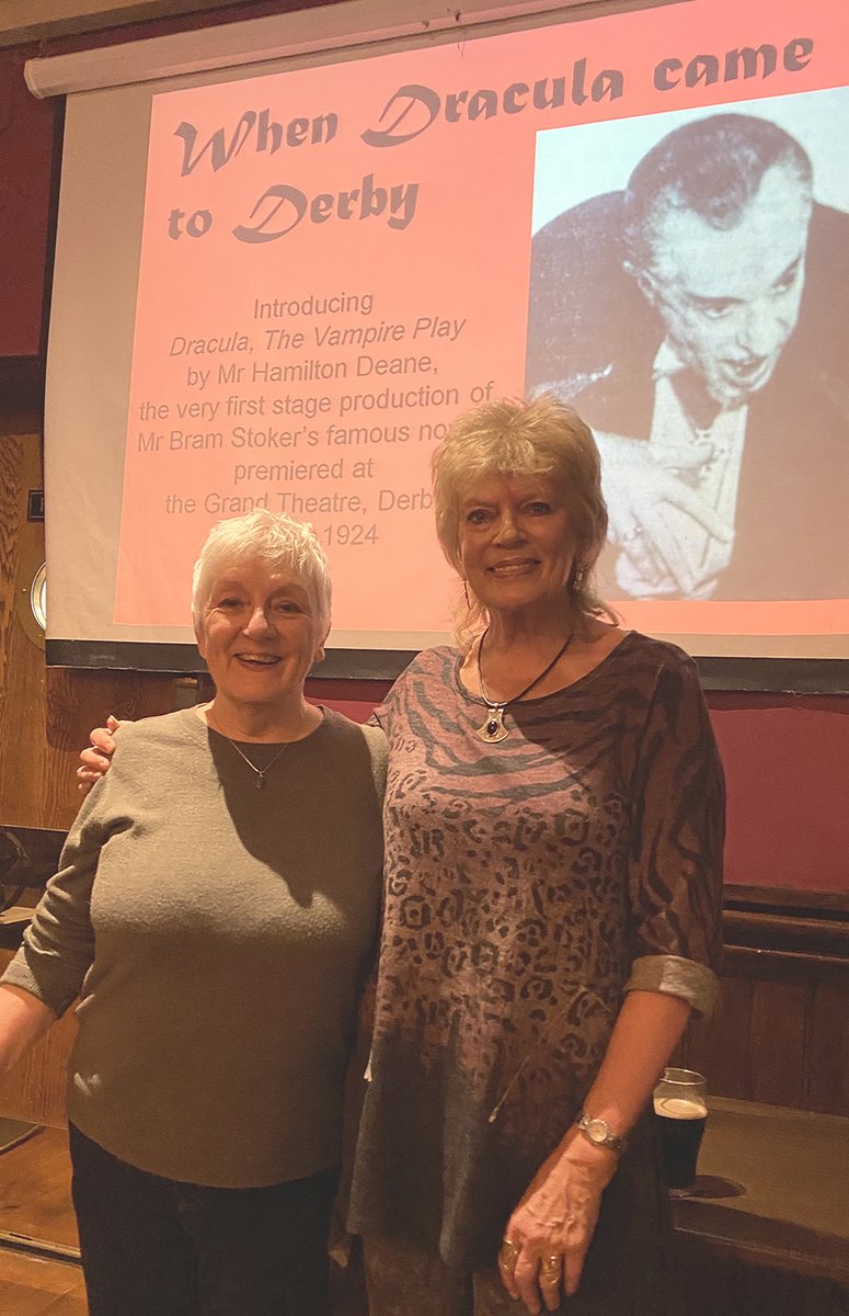 DracSoc's tweet image. HUGE thanks to the wonderfully talented Dr Ann Featherstone for her amazing presentation on Hamilton Deane last night at our March Meeting. (Ann is pictured below left with DS Chair, Julia Kruk.) We especially loved the spectacular finish!