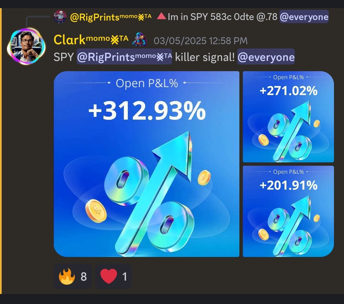 clarkalphas's tweet image. $SPY 583C | +312%
$SPY 584C | +271%
$SPY 585C | +201%