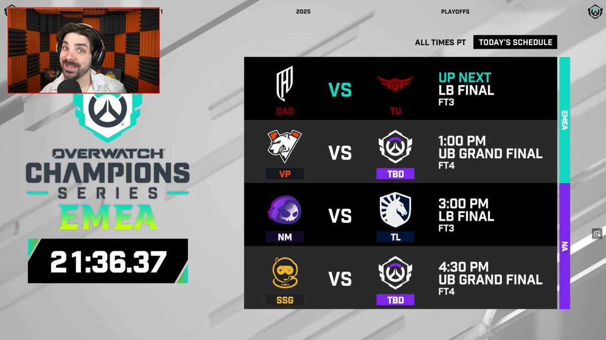 HEY!!!... MOM, LOOOOOK!  I'm on #OWCS EMEA for the Stage 1 Playoffs!🤩Get to be on the desk today for some analysis for the final 2 games before Champion Clash! 

📺twitch.tv/ow_esports
