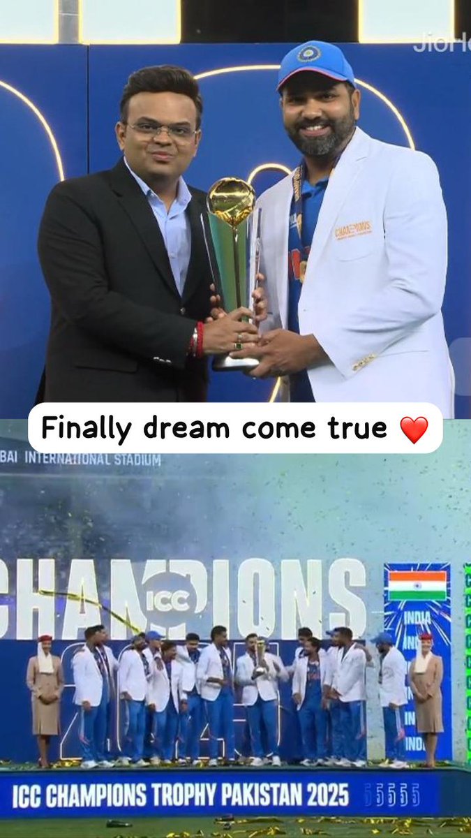 भारत Champion's Trophy 2025 जीत चुका है🔥

इसमें एक बात गौर करने वाली है कि 

Champion's Trophy 2025 को होस्ट करने वाला देश Pakistan था और इस टूर्नामेंट से सबसे पहले निकलने वाला भी पाकिस्तान ही था😂😂

Pakistan की होस्ट की हुई Champion's 

ख़ैर आप सभी लोगों को बधाई एवं शुभकामनाएं