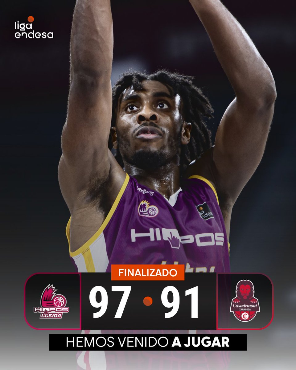 Liga Endesa (@acbcom) on Twitter photo Hiopos Lleida suma una gran victoria ante Casademont Zaragoza que le da un empujón para huir de la zona baja de la #LigaEndesa
9⃣7⃣ Hiopos <a href="/flleida/">HIOPOS LLEIDA</a>
9⃣1⃣ <a href="/casademontBZ/">Casademont Zaragoza</a>
| #ConectaConTuPasion Hiopos Lleida suma una gran victoria ante Casademont Zaragoza que le da un empujón para huir de la zona baja de la #LigaEndesa
9⃣7⃣ Hiopos <a href="/flleida/">HIOPOS LLEIDA</a>
9⃣1⃣ <a href="/casademontBZ/">Casademont Zaragoza</a>
| #ConectaConTuPasion