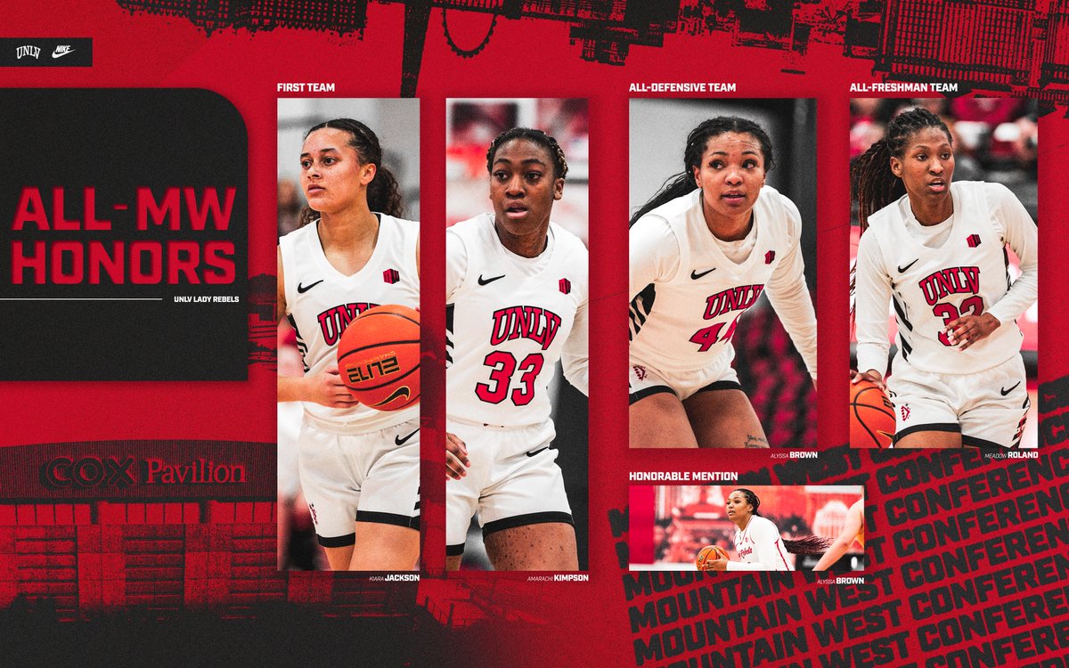 Lady Rebels dominate <a href="/MountainWest/">Mountain West</a>  Honors 🤩

<a href="/kiaraj33/">Kiara Jackson</a> | <a href="/AmarachiSmoove_/">Amarachi Kimpson</a> | <a href="/alyssajb_23/">Alyssa Brown</a> | <a href="/meadow_roland/">Meadow Roland</a>