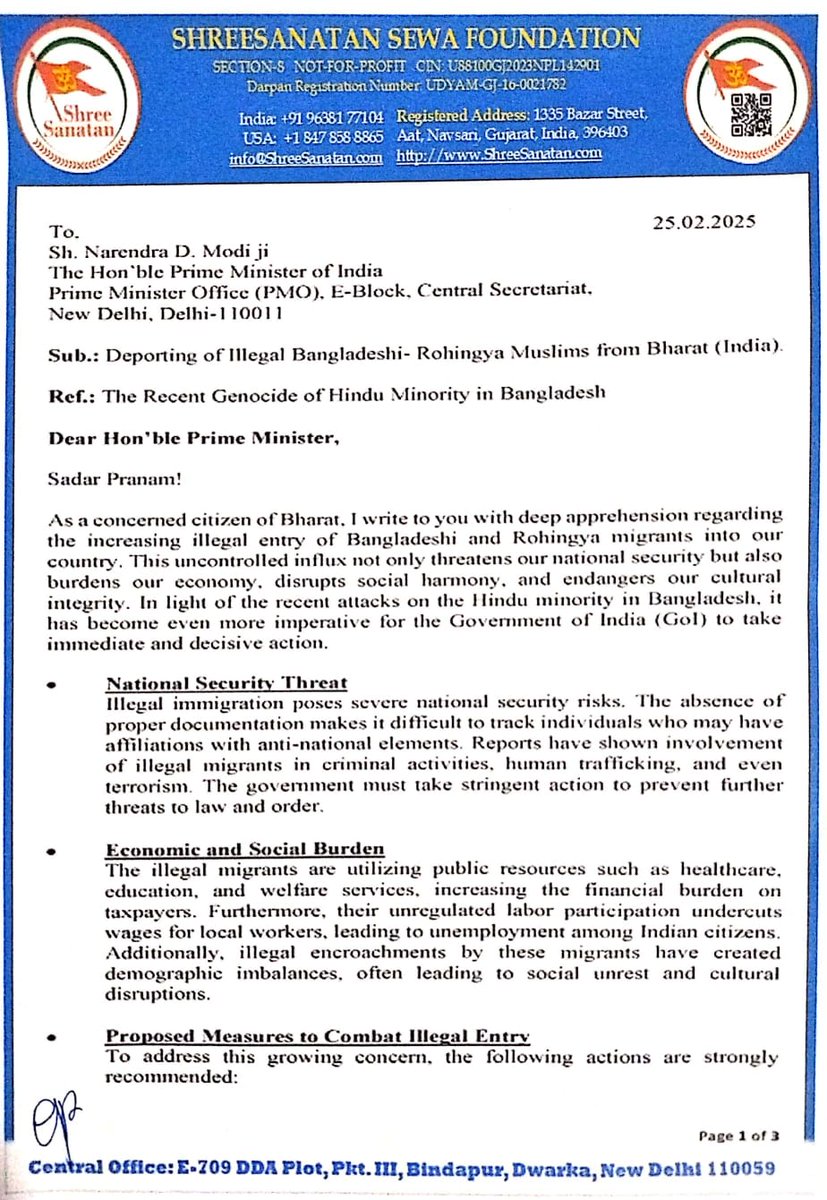 Adv_BrajAarya's tweet photo. Illegal migration threatens national security, economic stability, &amp; social harmony.The govt must take urgent action to safeguard Indian citizens’ interests.I request a detailed response outlining measures to address this critical issue. @AmitShah @PMOIndia @BJP4Delhi @RealArnab_ https://t.co/yvq2eKwpJs