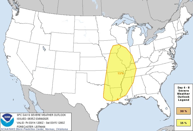 slothwx's tweet image. @NWSSPC has identified our area as potential for severe weather on Friday and into Saturday morning for a giant warm sector. Have to watch this area this week to see how it processes. #repmo #SGF #willard #mountVernon #clever #nixa #ozark #mowx