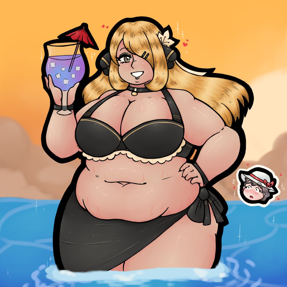Cynthia at the beach.
(Diantha's there to take in the view.)

#Pokemon #pokemonfanart #Cynthia #Diantha #Yuri