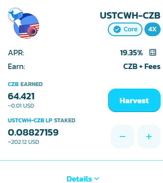 LeonardoLUNC's tweet photo. To finish off my earlier article, I wormholed 1,000 #USTC to BSC and it's now farming, note the APR has dropped from 19.76% to 19.36% 😀 https://t.co/TTmqXINLaB