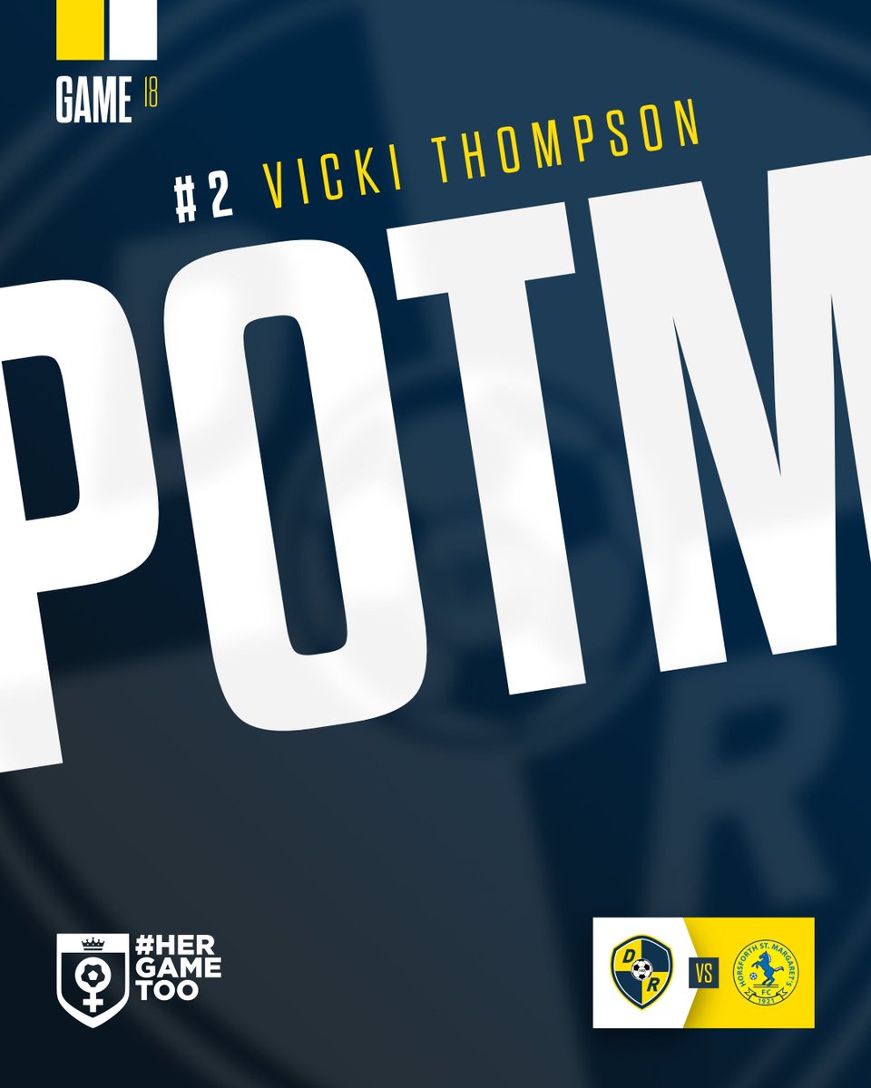 𝗣𝗢𝗧𝗠

Another really organised and battling display at the back! Today's Player of the Match is awarded to Vicki Thompson!

Well played Vicki!