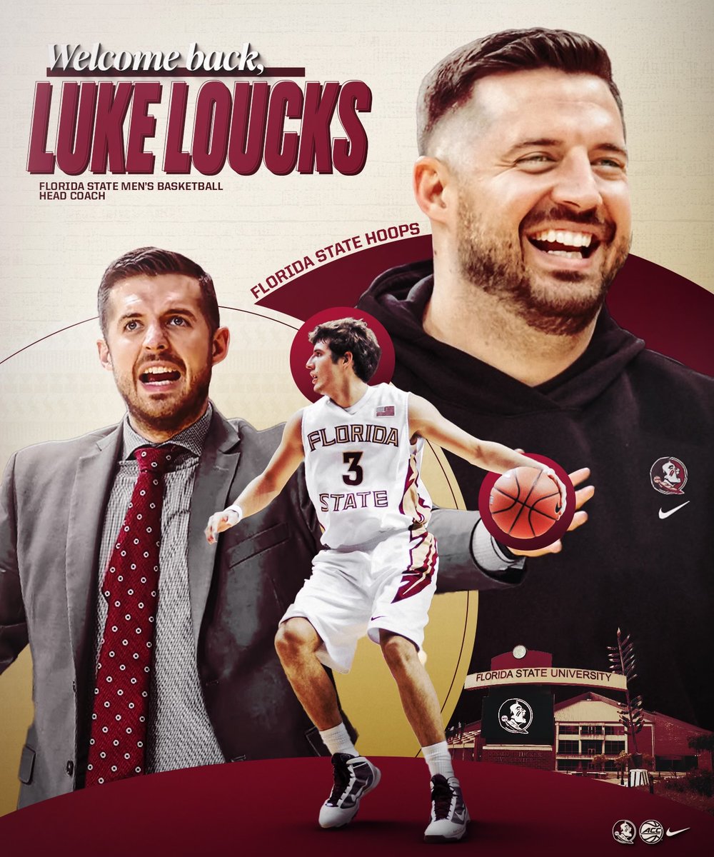 FSUHoops's tweet image. It’s official ✍️ Luke Loucks is the next Head Coach of Florida State Basketball 🍢🏀
Full Story: noles.co/LoucksHired