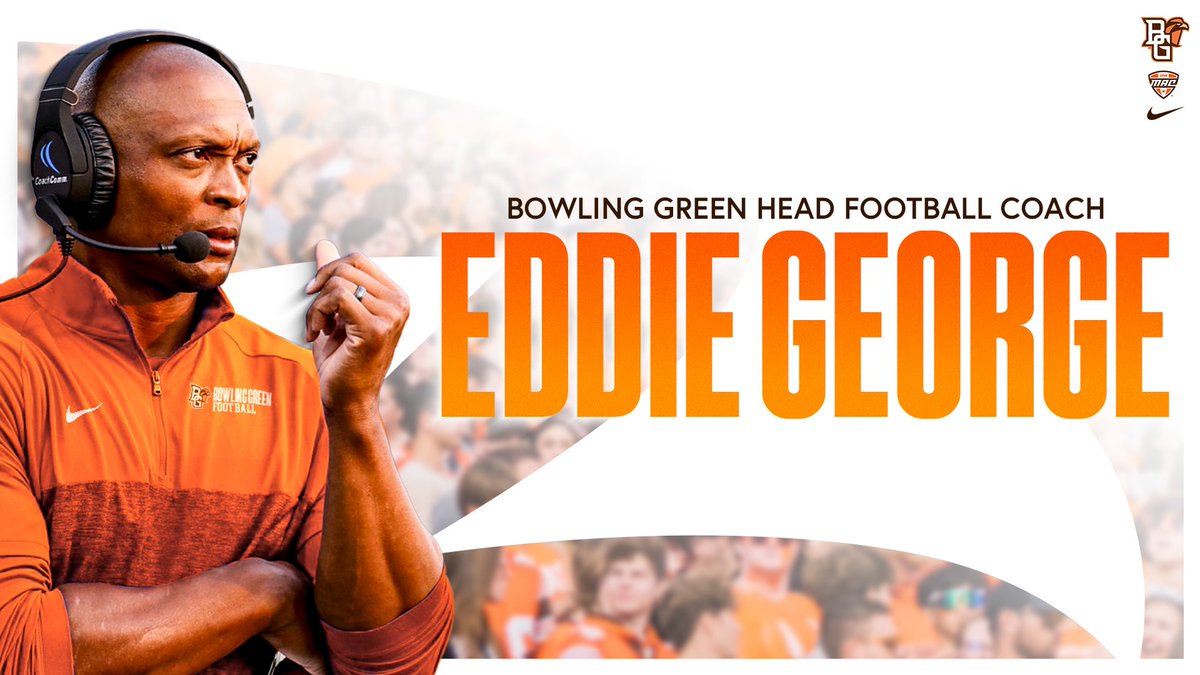 BGSU Football (@bg_football) on Twitter photo 𝙄𝙩 𝙞𝙨 𝙊𝙛𝙛𝙞𝙘𝙞𝙖𝙡 ... Let's welcome the 21st head coach in BGSU program history - Eddie George is back home in the great State of Ohio!!!
<a href="/EddieGeorge2727/">Eddie George</a> x #AyZiggy 🟠🟤
📰 tinyurl.com/2y5czvvq 𝙄𝙩 𝙞𝙨 𝙊𝙛𝙛𝙞𝙘𝙞𝙖𝙡 ... Let's welcome the 21st head coach in BGSU program history - Eddie George is back home in the great State of Ohio!!!
<a href="/EddieGeorge2727/">Eddie George</a> x #AyZiggy 🟠🟤
📰 tinyurl.com/2y5czvvq