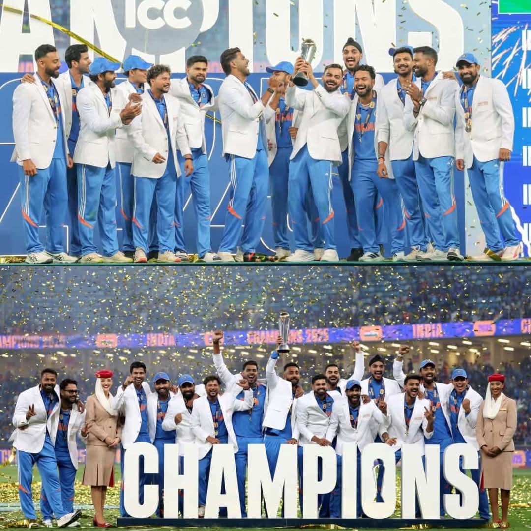 YSRCPFORUM_BLR's tweet image. 𝐖𝐄 𝐀𝐑𝐄 𝐓𝐇𝐄 𝐂𝐇𝐀𝐌𝐏𝐈𝐎𝐍𝐒!
🇮🇳🇮🇳🇮🇳

Congratulations @Indiancrickteam
😍👏🏻👏🏻
Well Played @BLACKCAPS 👏🏻

@imVkohli @ImRo45 @ICC
@BCCI
 #ChampionTrophyFinal