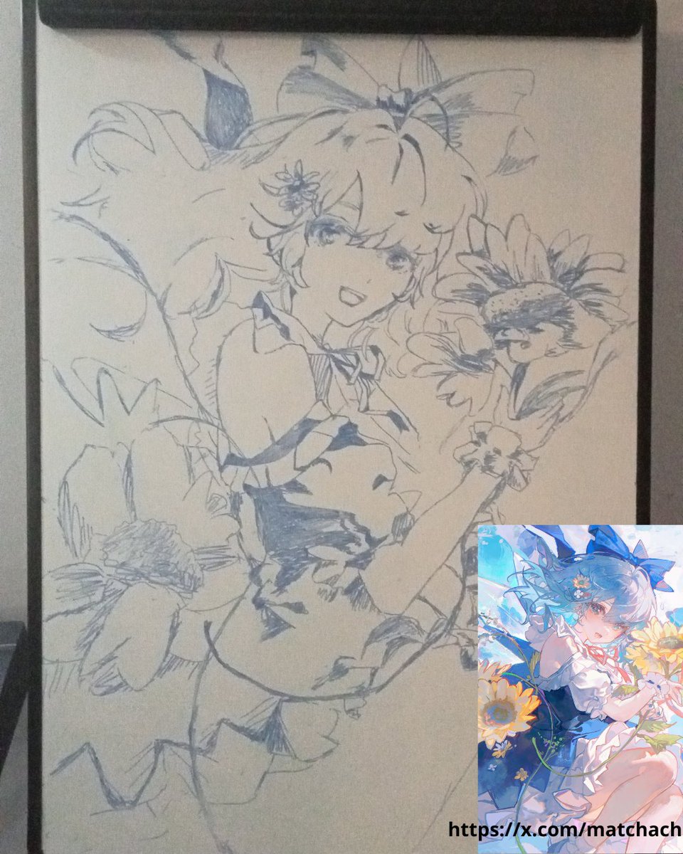 I gave up my tablet for a whiteboard

Redraw of the drawing by <a href="/matchach/">Matcha🍵</a> 
my favorite artist (⁠≧⁠▽⁠≦⁠)