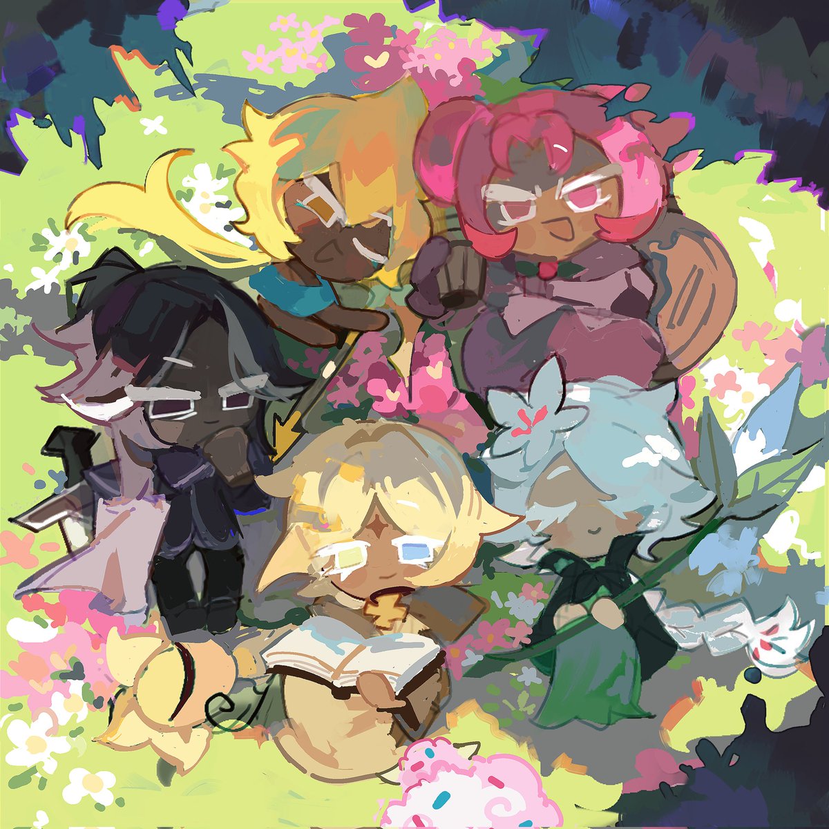 群里的接龙绘画活动