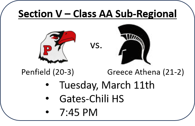 Greece Athena Boys Basketball (@gahsboyshoops) on Twitter photo Next Game: <a href="/PenfieldBball/">Penfield Boys Basketball</a> vs. <a href="/GAHSBoysHoops/">Greece Athena Boys Basketball</a> Winner advances to play Section VI.
Digital Tickets Only: gofan.co/event/3381936?…
<a href="/AthenaHigh/">Greece Athena HS</a> <a href="/GreeceAthenaMS/">Athena Middle School</a> <a href="/SecVBBasketball/">Section V Boys Basketball</a> Next Game: <a href="/PenfieldBball/">Penfield Boys Basketball</a> vs. <a href="/GAHSBoysHoops/">Greece Athena Boys Basketball</a> Winner advances to play Section VI.
Digital Tickets Only: gofan.co/event/3381936?…
<a href="/AthenaHigh/">Greece Athena HS</a> <a href="/GreeceAthenaMS/">Athena Middle School</a> <a href="/SecVBBasketball/">Section V Boys Basketball</a>