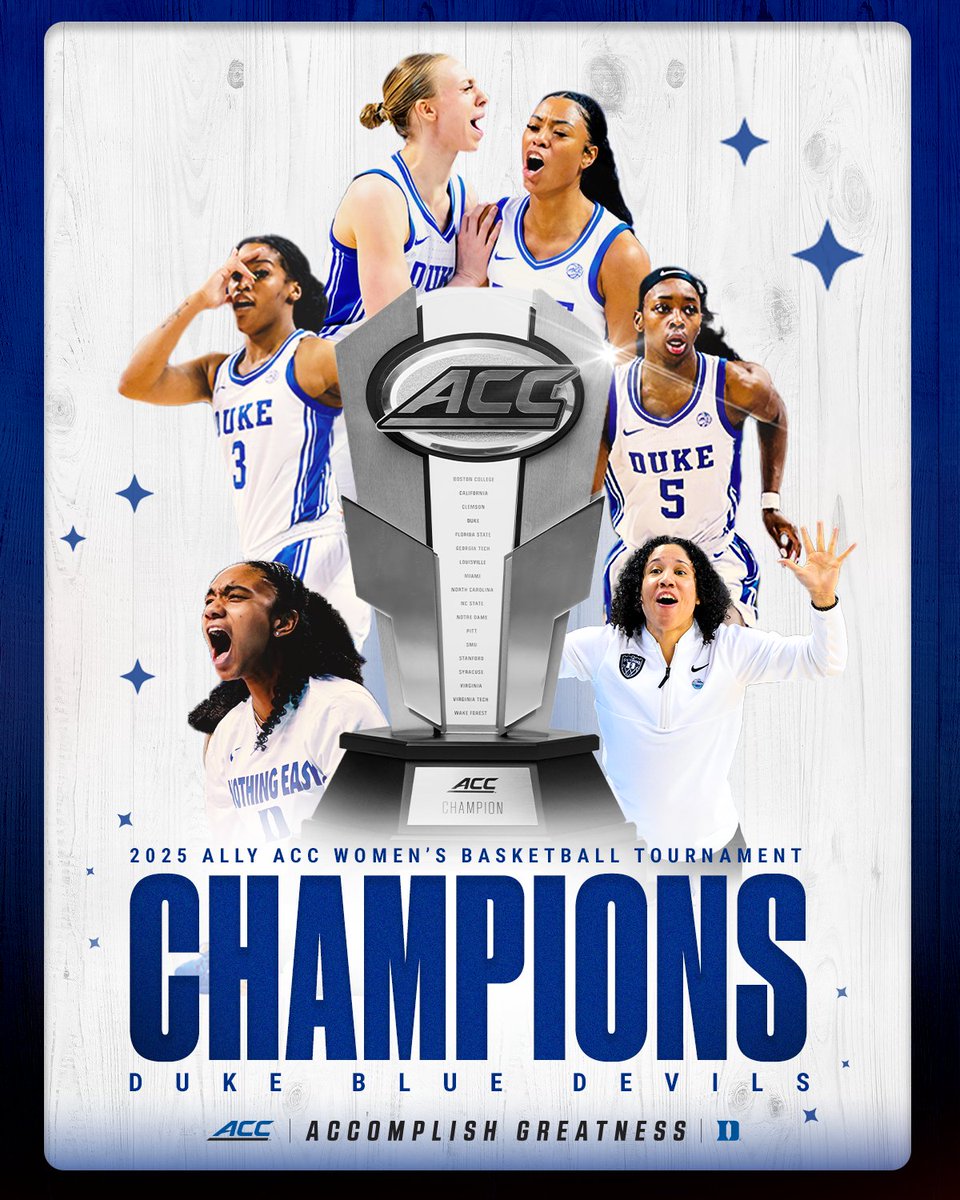 𝐃𝐔𝐊𝐄 𝐃𝐎𝐌𝐈𝐍𝐀𝐓𝐈𝐎𝐍 🏆

The Blue Devils are your 2025 ACC Champions!