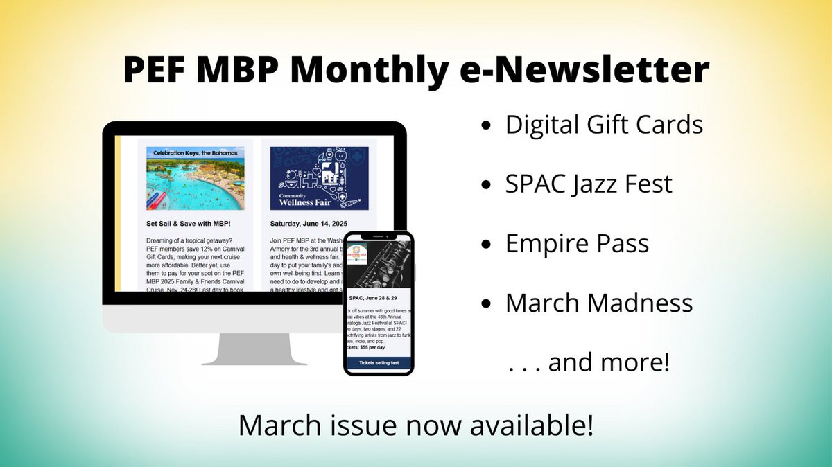 PEFMBP's tweet image. The March issue of the PEF MBP e-Newsletter is packed full of new discounts and great offers: bit.ly/4aLMKIo