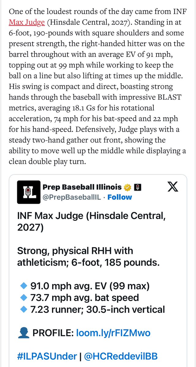Max Judge (@maxjudge99) on Twitter photo Thank you for the write up!
<a href="/PrepBaseballIL/">Prep Baseball Illinois</a>
<a href="/DrewLocascio/">Drew Locascio</a>
<a href="/HCReddevilBB/">Hinsdale Central Red Devils Baseball</a> Thank you for the write up!
<a href="/PrepBaseballIL/">Prep Baseball Illinois</a>
<a href="/DrewLocascio/">Drew Locascio</a>
<a href="/HCReddevilBB/">Hinsdale Central Red Devils Baseball</a>