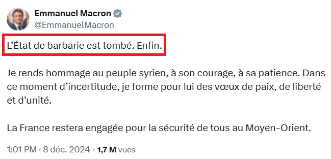Décidément, #Macron n'était pas fait pour la fonction. 
#Syrie