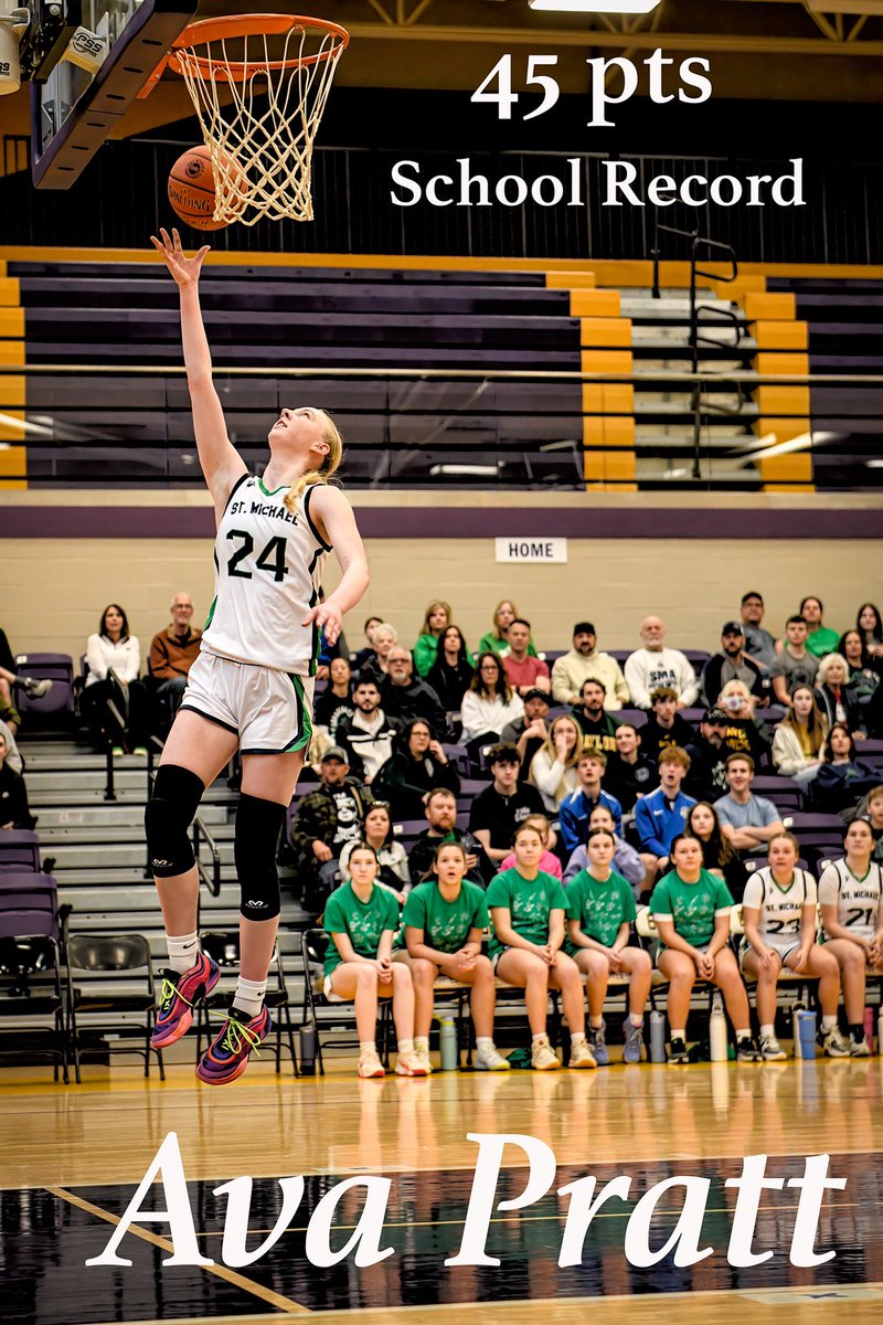 TheAvaPratt's tweet image. All glory to God for giving me the ability to play the sport I love. It is an honor to hold the St. Michael the Archangel single-game scoring record, which would not have been possible without my amazing teammates! We are now headed to the District Championship game this Tuesday!