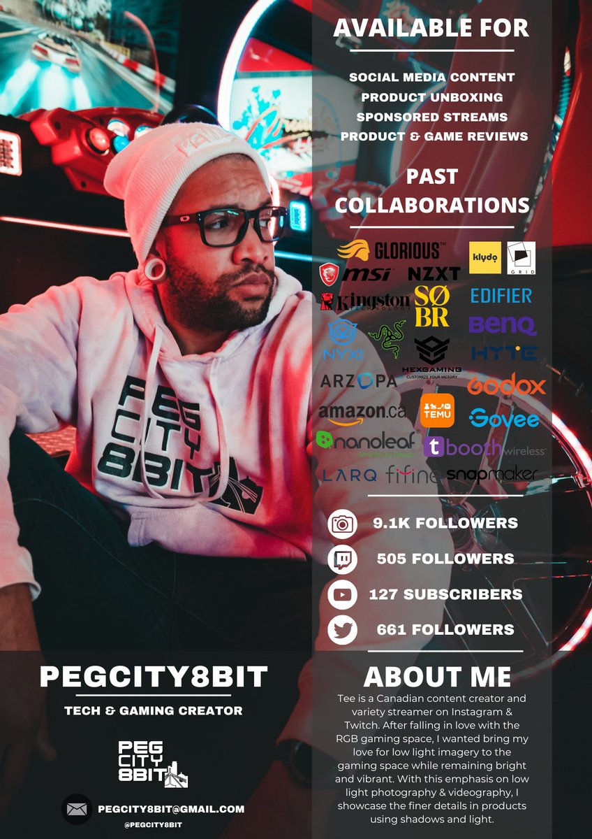 Figured I'd pop in and drop the new media kit for 2025!

Are you a tech brand with a new product, looking to creative content?

I'd love to work together!

DM me or drop me a line at pegcity8bit@gmail.com