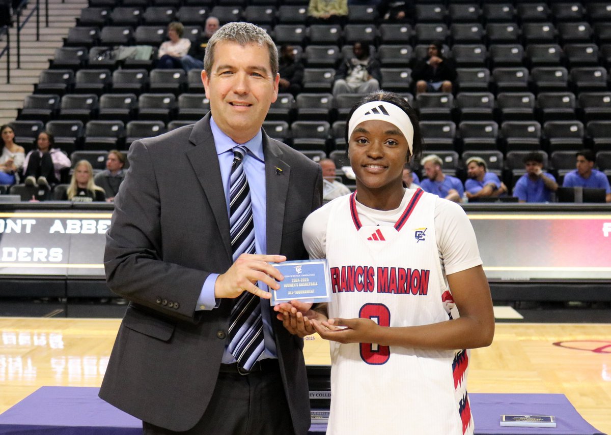 Congratulations to freshman point guard Kiara Croskey (pictured) and senior Kiana Lee for being named to the All-Tournament Team at the Atlantic Casualty Insurance Conference Carolinas Tournament today.  #SwampEm  #GoPatsGo <a href="/FM_WBB/">Francis Marion WBB</a>