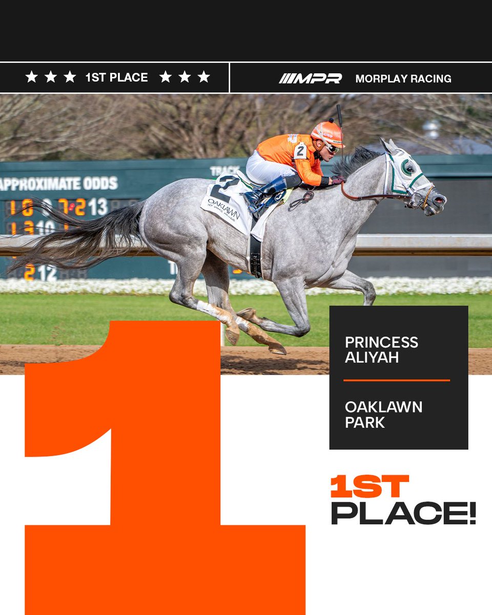 MorplayRacing's tweet image. 🏆 PRINCESS ALIYAH TAKES THE WIN! 🏆

She broke sharp, ran strong, and left no doubt, first place at Oaklawn Park! 💨🔥 A dominant performance from a filly with heart, speed, and pure determination. This is just the beginning! 🚀🏇

#SettingThePace #MorplayMonster #WinnerCircle